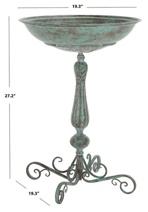 Safavieh Orian Bird Bath XII23 Antique Green Iron PAT5023D