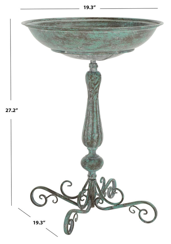 Safavieh Orian Bird Bath XII23 Antique Green Iron PAT5023D