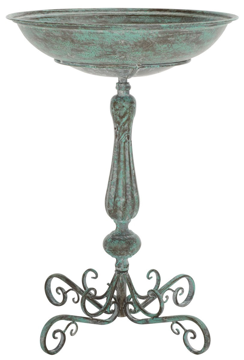 Safavieh Orian Bird Bath XII23 Antique Green Iron PAT5023D