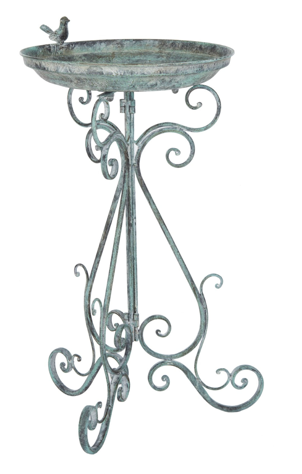Safavieh ASHLAN Elegant Bird Bath with Sculpted Ornament and Scrollwork for Patios and Gardens Decor Antique Dark Green / - PAT5024B