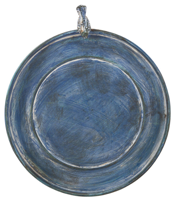 Safavieh ASHLAN Elegant Bird Bath with Sculpted Ornament and Scrollwork for Patios and Gardens Decor Mossy Blue / - PAT5024C