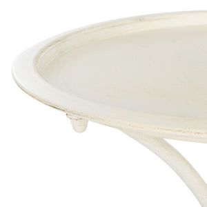 Safavieh KENSI Elegant Bird Bath with Curved Iron Design - Timeless Garden Accent for Outdoor Spaces Pearl White / - PAT5025A