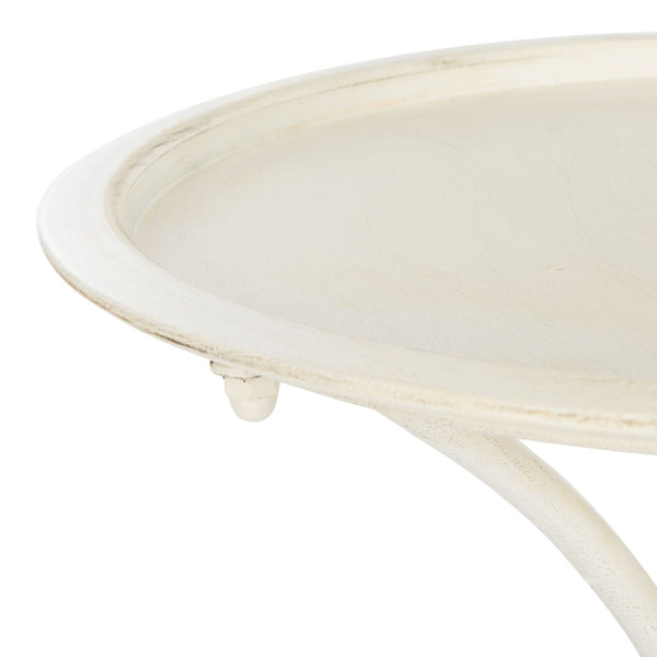Safavieh KENSI Elegant Bird Bath with Curved Iron Design - Timeless Garden Accent for Outdoor Spaces Pearl White / - PAT5025A