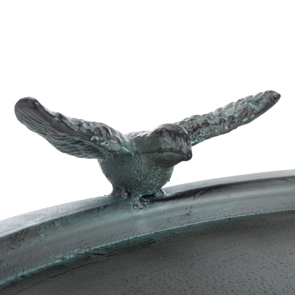 Safavieh KENSI Elegant Bird Bath with Curved Iron Design - Timeless Garden Accent for Outdoor Spaces Antique Grey / - PAT5025B