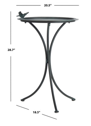 Safavieh KENSI Elegant Bird Bath with Curved Iron Design - Timeless Garden Accent for Outdoor Spaces Antique Grey / - PAT5025B