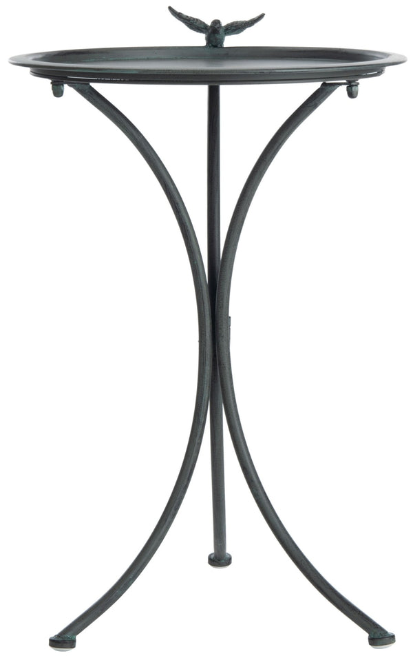 Safavieh KENSI Elegant Bird Bath with Curved Iron Design - Timeless Garden Accent for Outdoor Spaces Antique Grey / - PAT5025B
