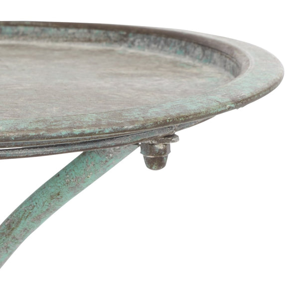 Safavieh KENSI Elegant Bird Bath with Curved Iron Design - Timeless Garden Accent for Outdoor Spaces Antique Dark Green / - PAT5025D