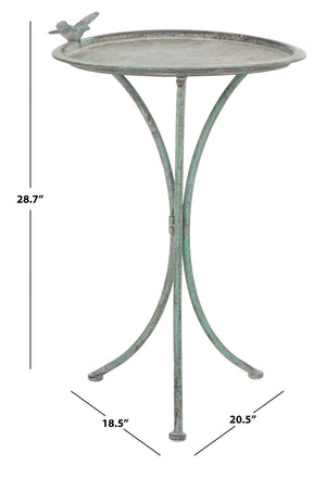 Safavieh KENSI Elegant Bird Bath with Curved Iron Design - Timeless Garden Accent for Outdoor Spaces Antique Dark Green / - PAT5025D