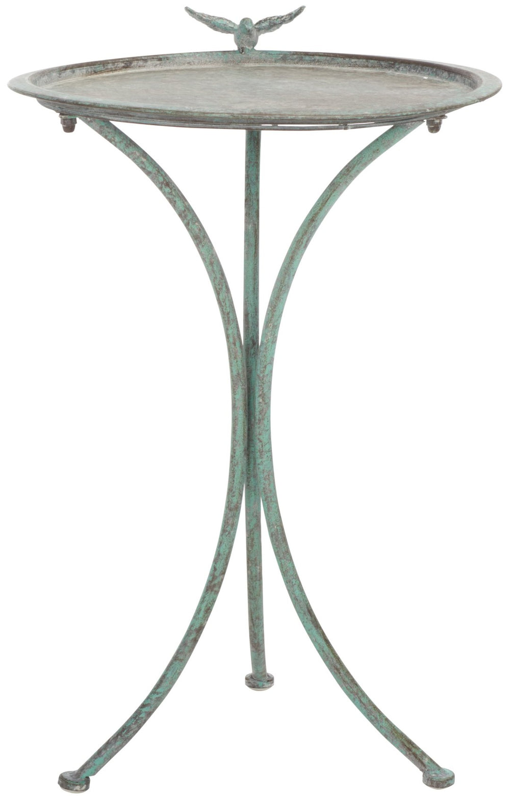 Safavieh KENSI Elegant Bird Bath with Curved Iron Design - Timeless Garden Accent for Outdoor Spaces Antique Dark Green / - PAT5025D
