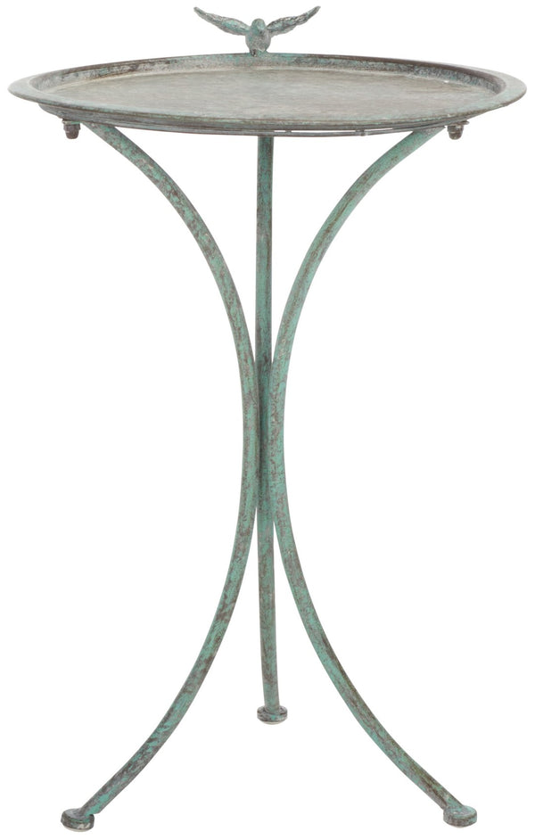 Safavieh KENSI Elegant Bird Bath with Curved Iron Design - Timeless Garden Accent for Outdoor Spaces Antique Dark Green / - PAT5025D