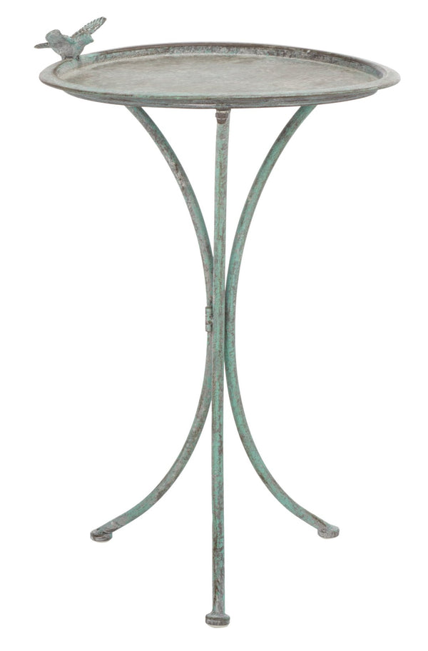 Safavieh KENSI Elegant Bird Bath with Curved Iron Design - Timeless Garden Accent for Outdoor Spaces Antique Dark Green / - PAT5025D