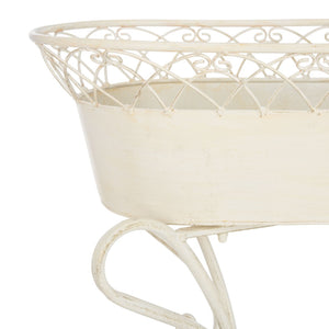 Safavieh HENDRICK Planters - Timeless French Provencal Design for Elegant Outdoor Spaces and Gardens Pearl White / - PAT5026A