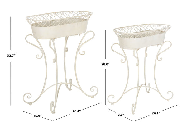 Safavieh HENDRICK Planters - Timeless French Provencal Design for Elegant Outdoor Spaces and Gardens Pearl White / - PAT5026A