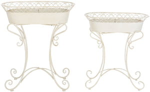 Safavieh HENDRICK Planters - Timeless French Provencal Design for Elegant Outdoor Spaces and Gardens Pearl White / - PAT5026A