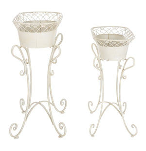 Safavieh HENDRICK Planters - Timeless French Provencal Design for Elegant Outdoor Spaces and Gardens Pearl White / - PAT5026A