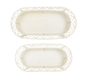 Safavieh HENDRICK Planters - Timeless French Provencal Design for Elegant Outdoor Spaces and Gardens Pearl White / - PAT5026A