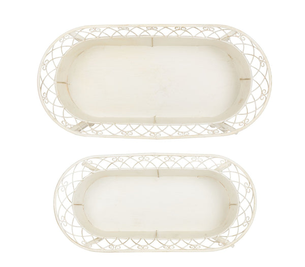 Safavieh HENDRICK Planters - Timeless French Provencal Design for Elegant Outdoor Spaces and Gardens Pearl White / - PAT5026A