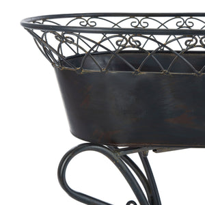 Safavieh HENDRICK Planters - Timeless French Provencal Design for Elegant Outdoor Spaces and Gardens Black Rust / - PAT5026B