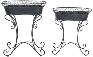 Safavieh HENDRICK Planters - Timeless French Provencal Design for Elegant Outdoor Spaces and Gardens Black Rust / - PAT5026B