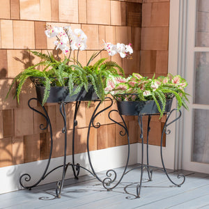 Safavieh HENDRICK Planters - Timeless French Provencal Design for Elegant Outdoor Spaces and Gardens Black Rust / - PAT5026B