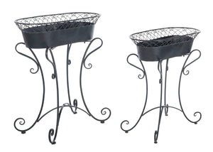 Safavieh HENDRICK Planters - Timeless French Provencal Design for Elegant Outdoor Spaces and Gardens Black Rust / - PAT5026B
