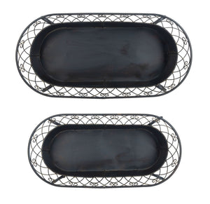 Safavieh HENDRICK Planters - Timeless French Provencal Design for Elegant Outdoor Spaces and Gardens Black Rust / - PAT5026B