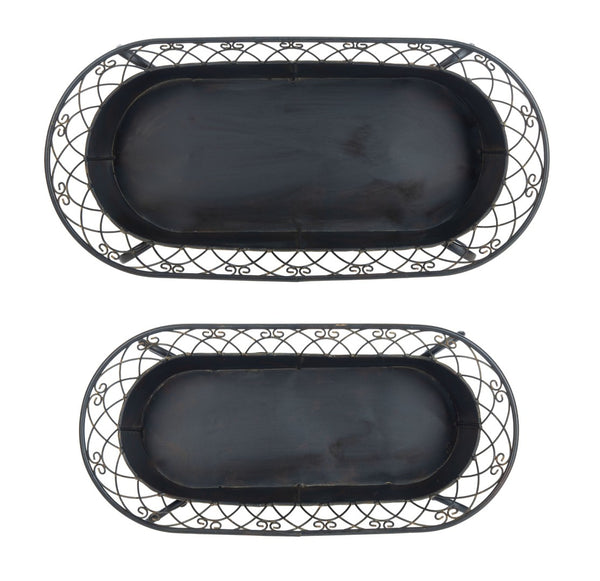 Safavieh HENDRICK Planters - Timeless French Provencal Design for Elegant Outdoor Spaces and Gardens Black Rust / - PAT5026B