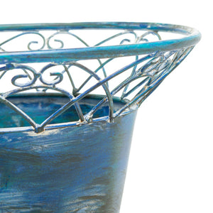 Safavieh HENDRICK Planters - Timeless French Provencal Design for Elegant Outdoor Spaces and Gardens Mossy Blue / - PAT5026C