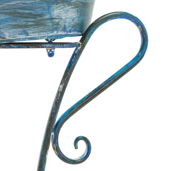 Safavieh HENDRICK Planters - Timeless French Provencal Design for Elegant Outdoor Spaces and Gardens Mossy Blue / - PAT5026C