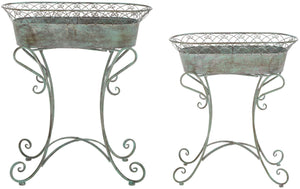 Safavieh Hendrick Planters - Rustic French Provencal Design In Antique Dark Green For Your Floral Haven Antique Dark Green , 100% Iron Pat5026d
