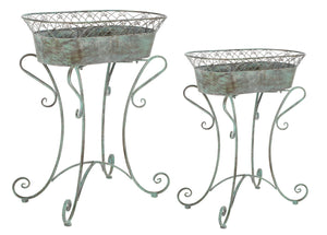 Safavieh Hendrick Planters - Rustic French Provencal Design In Antique Dark Green For Your Floral Haven Antique Dark Green , 100% Iron Pat5026d