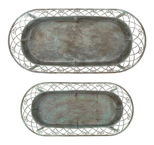 Safavieh Hendrick Planters - Rustic French Provencal Design In Antique Dark Green For Your Floral Haven Antique Dark Green , 100% Iron Pat5026d