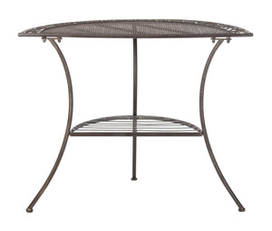 Safavieh GENSON Victorian-Inspired Half-Moon Console Table - Elegant Iron Design for Outdoor Spaces & Storage Unearthed Rust / - PAT5027B