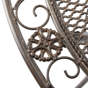Safavieh GENSON Victorian-Inspired Half-Moon Console Table - Elegant Iron Design for Outdoor Spaces & Storage Unearthed Rust / - PAT5027B