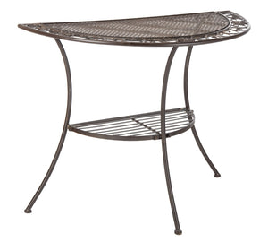 Safavieh GENSON Victorian-Inspired Half-Moon Console Table - Elegant Iron Design for Outdoor Spaces & Storage Unearthed Rust / - PAT5027B