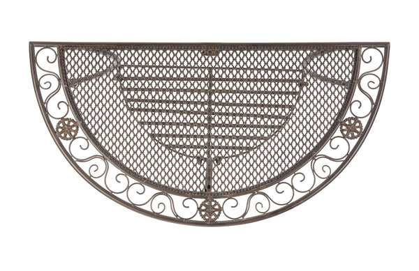 Safavieh GENSON Victorian-Inspired Half-Moon Console Table - Elegant Iron Design for Outdoor Spaces & Storage Unearthed Rust / - PAT5027B