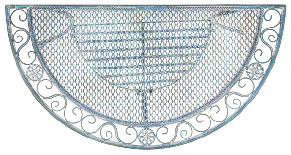 Safavieh GENSON Victorian-Inspired Half-Moon Console Table - Elegant Iron Design for Outdoor Spaces & Storage Mossy Blue / - PAT5027C