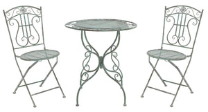 Safavieh Semly 3 Piece s Bistro Setting XII23 Antique Green Wrought Iron  PAT5028D