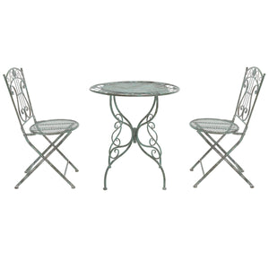 Safavieh Semly 3 Piece s Bistro Setting XII23 Antique Green Wrought Iron  PAT5028D