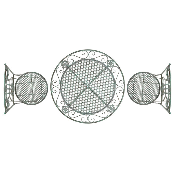 Safavieh Semly 3 Piece s Bistro Setting XII23 Antique Green Wrought Iron  PAT5028D