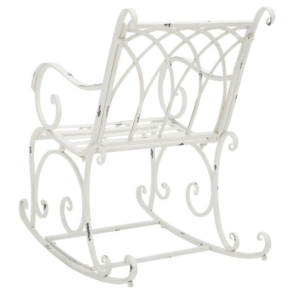 Safavieh Medrano Rocking Chair XII23 Antique White Iron PAT5030A