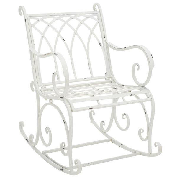 Safavieh Medrano Rocking Chair XII23 Antique White Iron PAT5030A