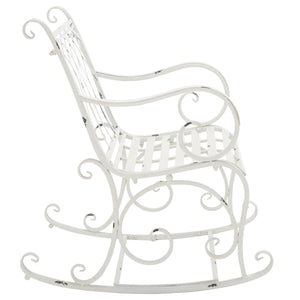 Safavieh Medrano Rocking Chair XII23 Antique White Iron PAT5030A