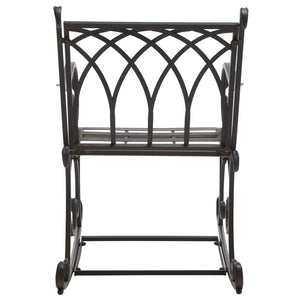 Safavieh MEDRANO Rocking Chair - Elegant Outdoor Seating with Classic Charm and Durable Iron Construction Black Rust / - PAT5030E