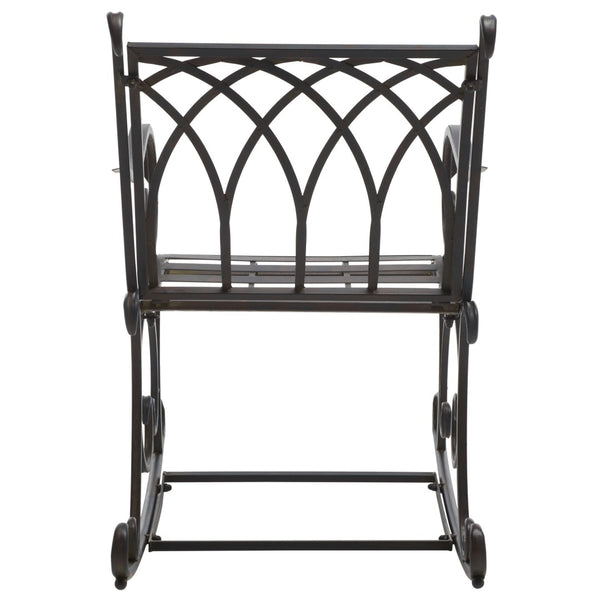 Safavieh MEDRANO Rocking Chair - Elegant Outdoor Seating with Classic Charm and Durable Iron Construction Black Rust / - PAT5030E