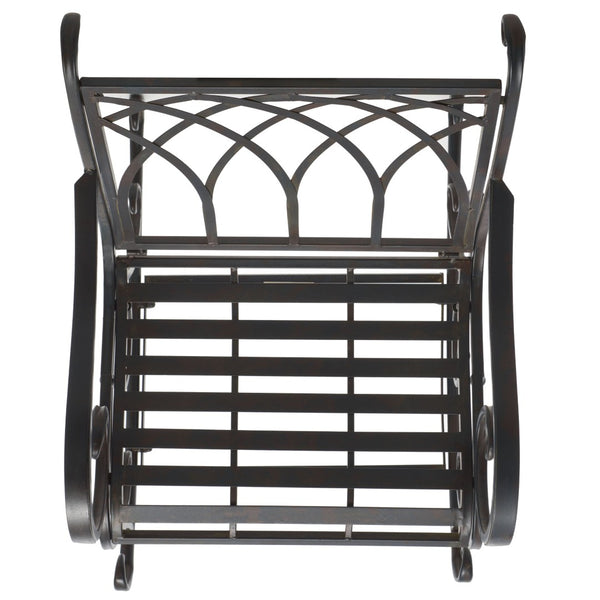 Safavieh MEDRANO Rocking Chair - Elegant Outdoor Seating with Classic Charm and Durable Iron Construction Black Rust / - PAT5030E