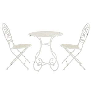 Safavieh Adriel 3 Piece Bistro Set XII23 Antique White Iron PAT5031A