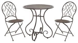 Safavieh Adriel 3 Piece Bistro Set XII23 Rustic Brown Iron PAT5031B