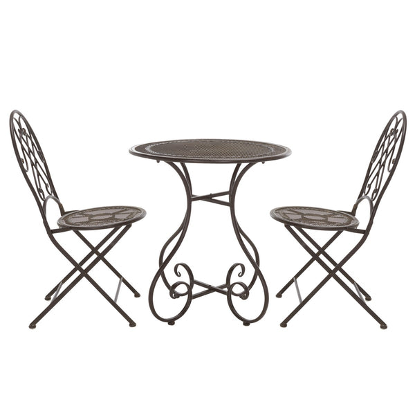 Safavieh Adriel 3 Piece Bistro Set XII23 Rustic Brown Iron PAT5031B