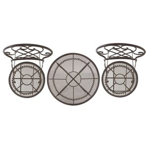 Safavieh Adriel 3 Piece Bistro Set XII23 Rustic Brown Iron PAT5031B